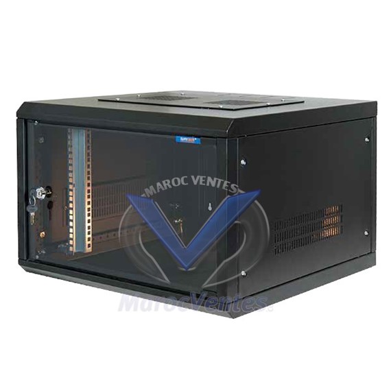 ARMOIRE INFORMATIQUE 20U 600X600 AVEC ETAGERE ET 2 VENTILOS LIN-20U/600X600