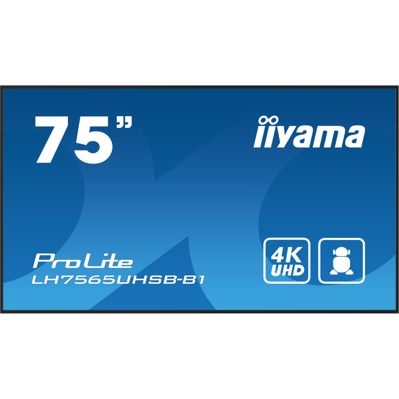 Moniteur Professionnel pour L'affichage Dynamique 75" 4K  24/7  800 cd/m² Android 11 LH7565UHSB-B1