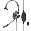 Micro-Casque Monaural UC Connexion USB-C Cordon USB C-LX