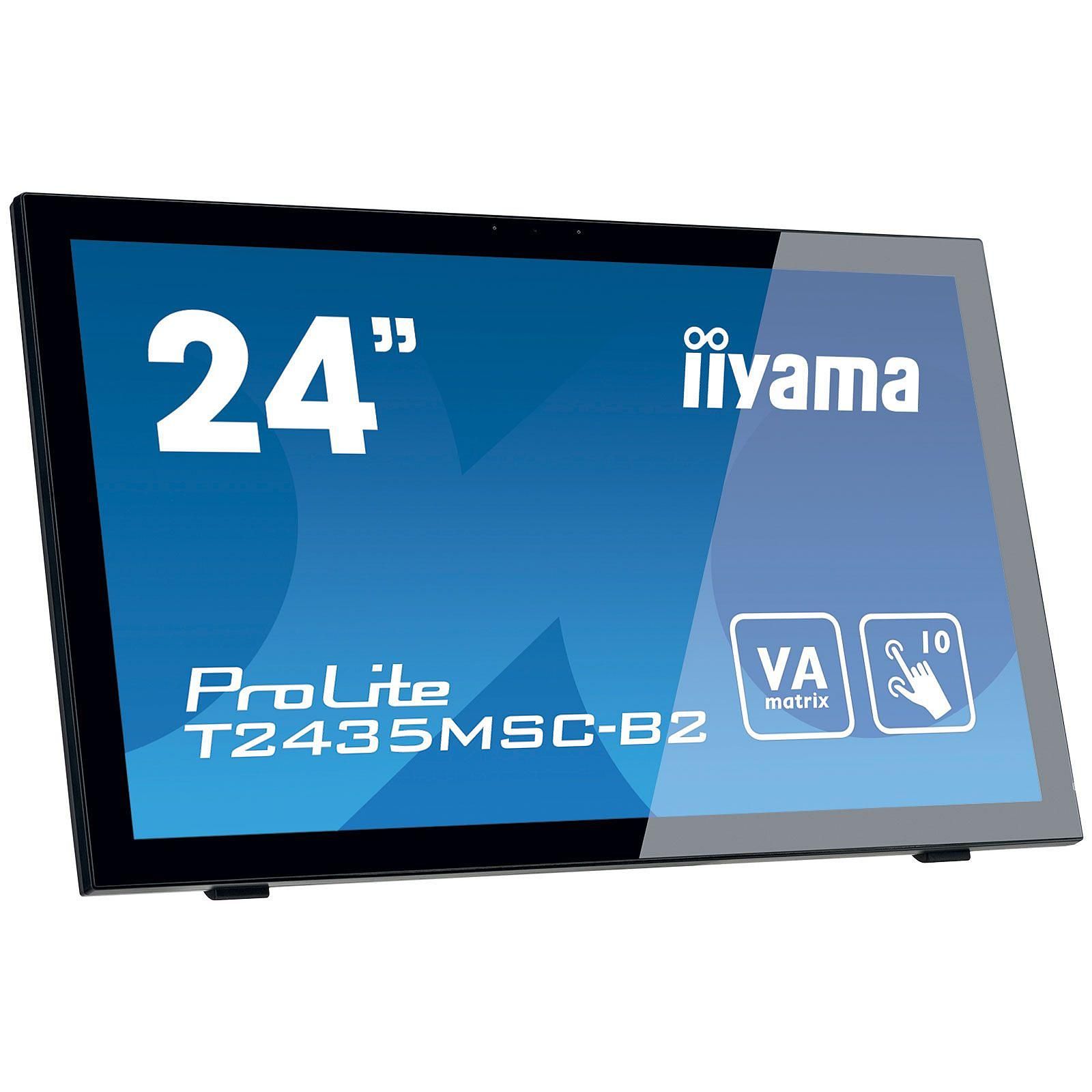 Ecran tactile MultiTouch 23.6" ProLite Full HD 1920 x 1080 DisplayPort HDMI USB 2.0 Webcam T2435MSC-B2