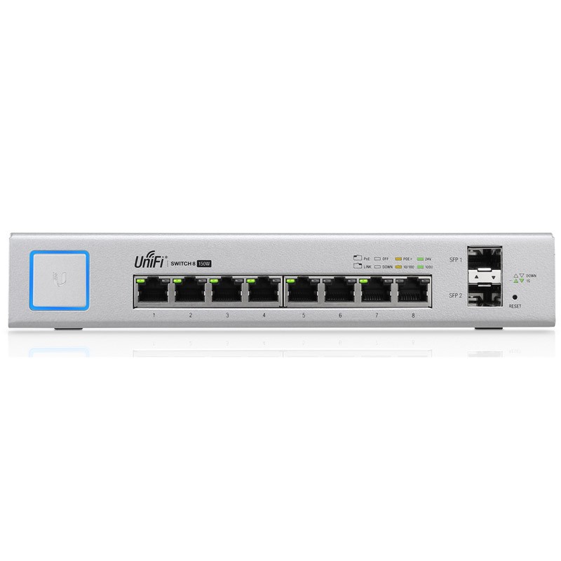 US-8-150W UNIFI SWITCH 8X GIGABIT POE PORTS, 2X SFP PORTS, 150W